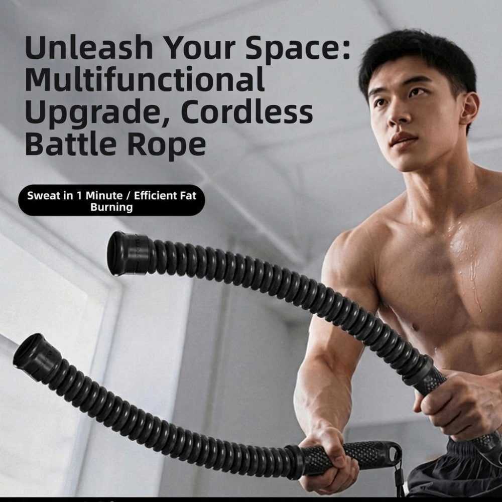 Battle Rope Heavy - 2 adet Kaymaz Saplı Kablosuz Egzersiz